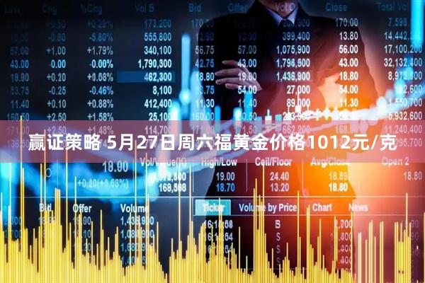 赢证策略 5月27日周六福黄金价格1012元/克