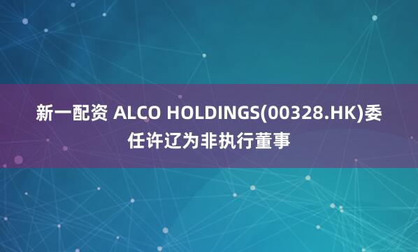 新一配资 ALCO HOLDINGS(00328.HK)委任许辽为非执行董事